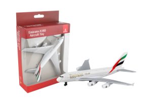 The Emirates Airbus A380 airplane model toy