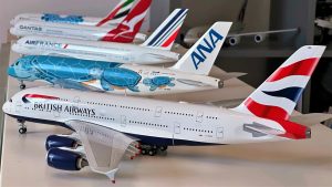 The British Airways Airbus A380 airplane model toy